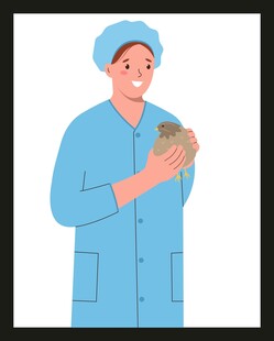 医护人员手持物品微笑