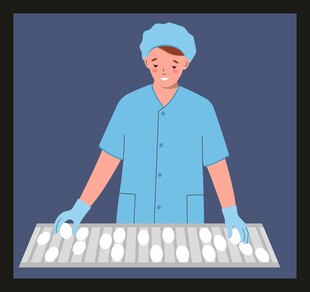 制药工人专注操作药盘