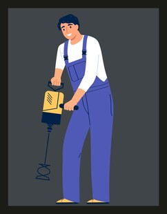 工人操作工具进行作业