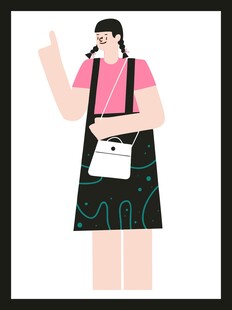 穿围裙的时尚女孩