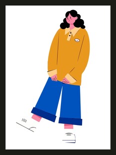 时尚女孩休闲穿搭展示