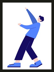 男子动感舞蹈姿态