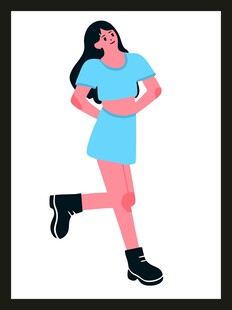 奔跑的蓝衣女子