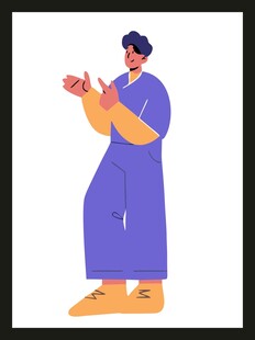 男子专注玩手机画面