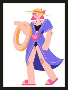 海边度假的时尚女孩