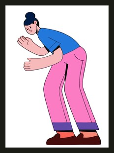 弯腰男子的动态姿势