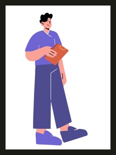 手持文件的休闲男子
