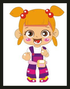 扎双马尾的可爱小女孩