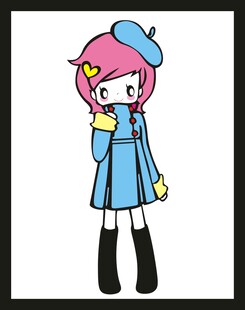 可爱蓝裙女孩卡通形象