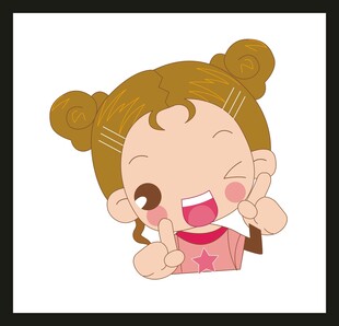 可爱双马尾女孩比耶