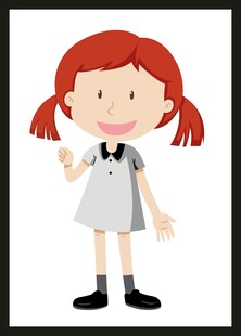 穿校服的红发小女孩