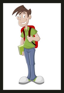 背着书包的少年