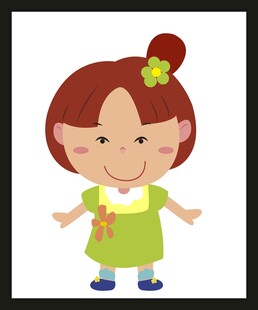 可爱红衣扎辫小女孩