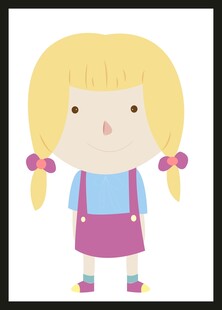 扎双马尾的可爱小女孩