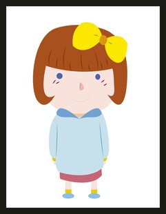 卡通短发女孩形象
