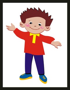 开心小男孩张开双臂