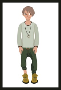 休闲装扮的时尚男孩