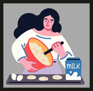 女士专注烘焙制作饼干