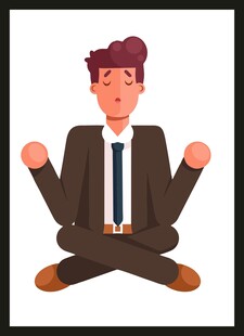 商务人士冥想放松姿态