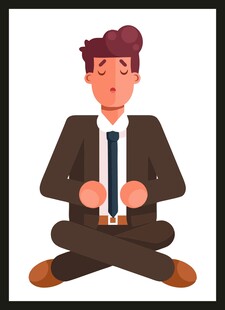 商务人士冥想放松时刻