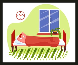 床上的温馨睡眠场景