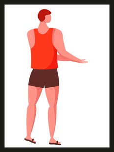 运动男子伸展姿势