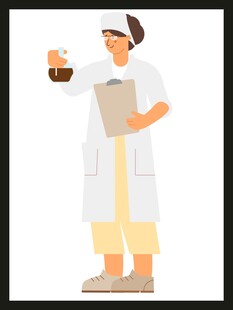 女科学家手持样本与记录板