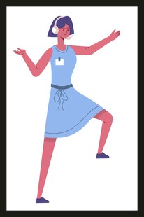 跳舞的蓝衣女孩