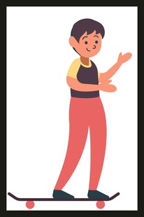 滑板少年展现活力瞬间