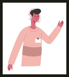 挥手致意的卡通男士