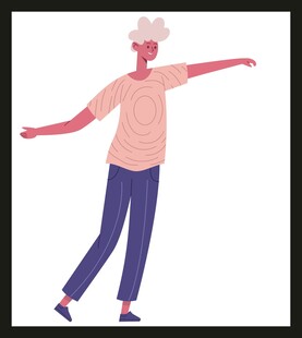 伸展的活力男子