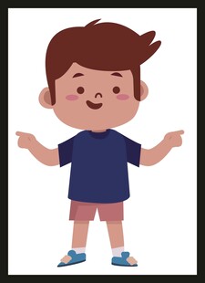 开心小男孩张开双臂