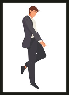 商务男士行走姿态插画