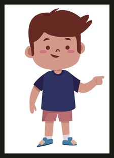 指向的小男孩