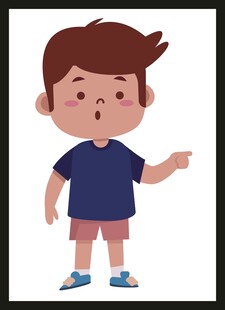 指向的小男孩