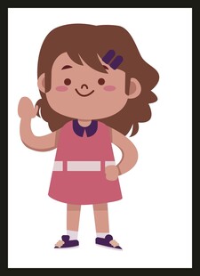 可爱挥手小女孩