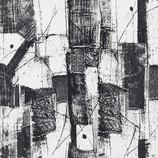 抽象几何风格黑白艺术画