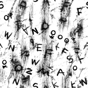 黑白字母抽象纹理背景图