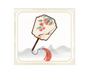 远山团扇挂画