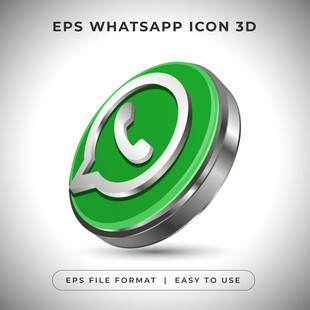 3D版WhatsApp图标展示