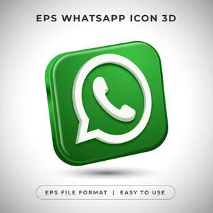 3D版WhatsApp图标素材