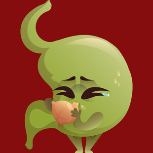 胃痛的拟人化胃部形象