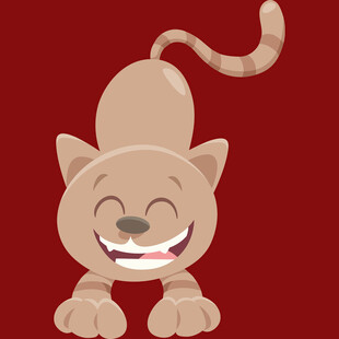 微笑的卡通猫咪