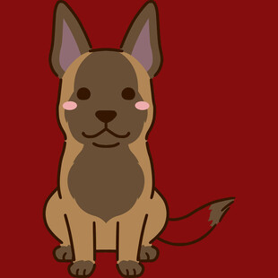 可爱的卡通法国斗牛犬