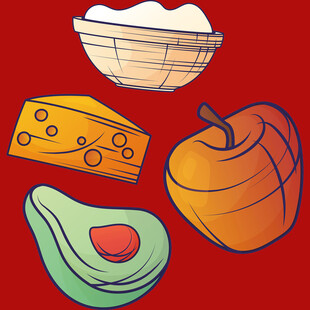 多彩食物插画