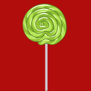绿色螺旋棒棒糖特写