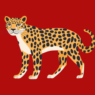 站立的猎豹插画