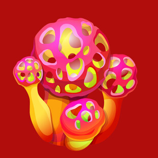 奇幻多彩蘑菇造型