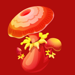 奇幻红蘑菇插画