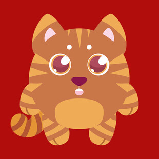 可爱条纹猫咪插画形象